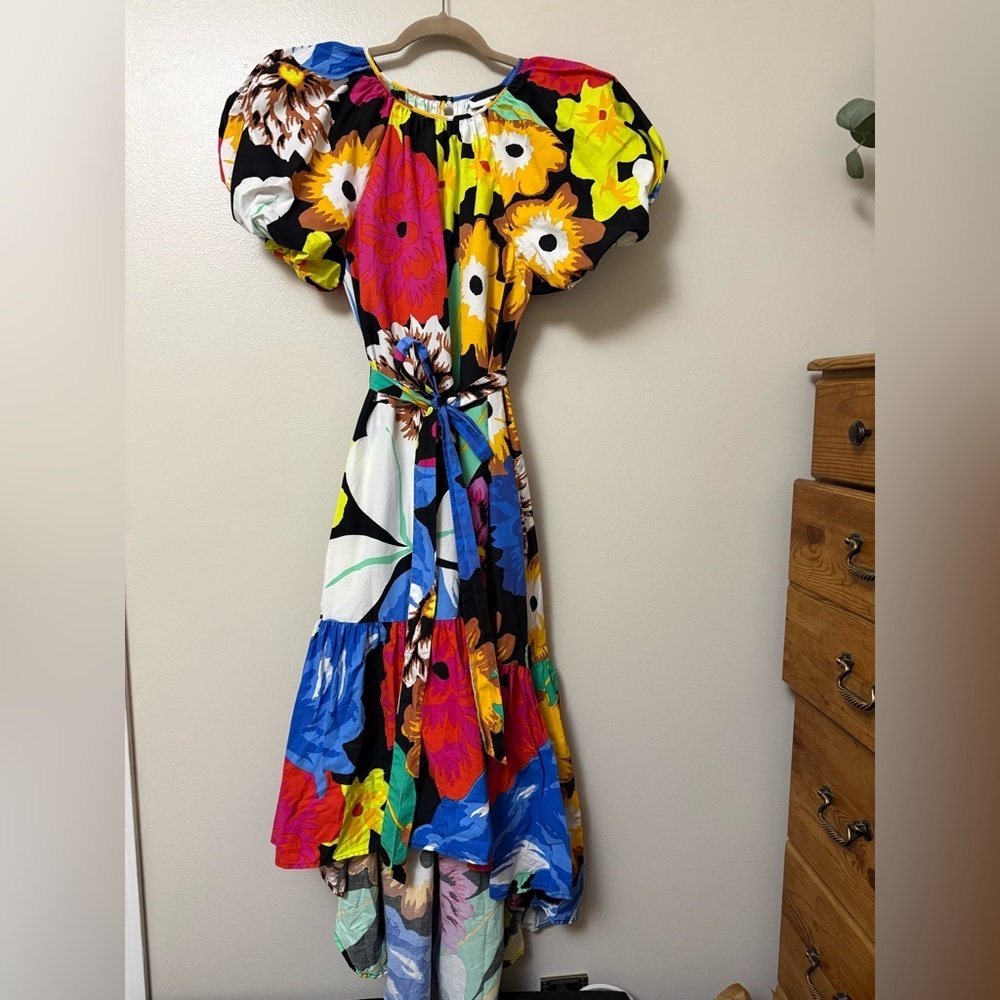 Christopher john Rogers x Target high low maxi Dress with puff short sleeves - Picture 2 of 13